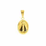 Pingente de Nossa Senhora Aparecida Ouro 18K Diamantado Oval