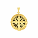 Pingente Ouro 18K de São Bento Duplo Aplique de Resina Preto