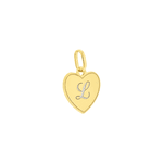 Pingente de Ouro 18K Coração com Letra Personalizado