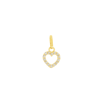 Pingente de Ouro 18K Coração Pequeno com Zircônias