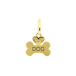 Pingente de Osso "DOG" em Ouro 18K