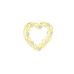 Pingente de Ouro 18K Coração Duplo com Diamantes
