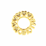 Pingente Ouro 18K Mandala de Nome Personalizado Corações com Zircônia 