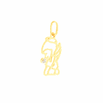 Pingente de Ouro 18K Anjo Ajoelhado Vazado com Diamante