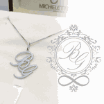 Pingente Monograma de Letras em Ouro Branco 18K