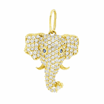 Pingente Elefante com Zirconias em Ouro 18K