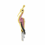 Pingente Flamingo com Zirconias Coloridas Ouro 18K