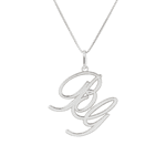 Pingente Monograma de Letras em Ouro Branco 18K