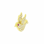 Pingente Pombinha com Zirconias Ouro 18K