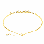 Bracelete de Ouro 18K com Pérolas Pulseira Feminina