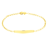 Pulseira Infantil de Ouro 18K com Chapa Malha Portuguesa