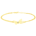 Pulseira de Ouro 18K Feminina com Borboleta