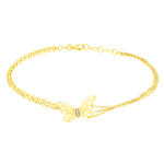 Pulseira de Ouro 18K Feminina com Borboleta