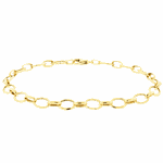 Pulseira de Ouro 18K Feminina Elos Pequenos Trabalhados