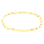 Pulseira de Ouro 18K Infantil de Chapa Groumet