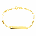 Pulseira Infantil em Ouro 18K com Chapa Malha 3x1