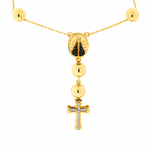 Pulseira Nossa Senhora Aparecida Ouro 18K com Bolas e Pedras