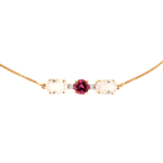 Pulseira Feminina em Ouro Rosé 18K com pedras de Quartzo Rosa, Turmalina Rosa e Brilhantes