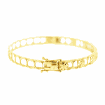 Bracelete de Ouro 18K com Flores Diamantadas