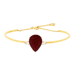 Bracelete Ouro 18K com Quartzito Vermelho e Topázio