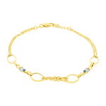 Pulseira Feminina de Ouro 18K com Pedras de Zircônia Azul