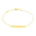 Pulseira Infantil de Chapa Ouro 18K Elos Alongados