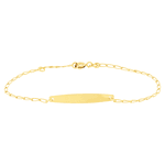 Pulseira Infantil de Chapa Ouro 18K Elos Alongados