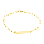 Pulseira Infantil com Chapa Ouro 18K Elos Alongados