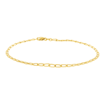 Pulseira de Ouro 18K Elos Alongados Fina 21cm