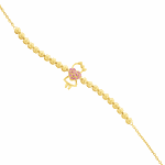 Pulseira de Ouro 18K Mãe de Menina com Safiras Rosa