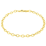 Pulseira Elos Pequenos Trabalhada Ouro 18K