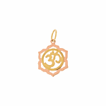 Pingente Flor Com Símbolo Do Mantra Em Ouro 18K