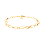 Pulseira Feminina Ouro 18K Elos Grandes Trabalhados