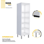 Paneleiro Cozinha Aço Flat Branco Com Preto 60X214 - COZIMAX 