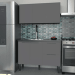 Gabinete Cozinha MDF Cisne Cinza 120 - COZIMAX
