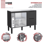 Gabinete Cozinha MDF Cisne Preto 120 - COZIMAX