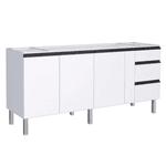 Gabinete Cozinha Aço Gaia Flat Branco 200 - COZIMAX