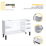 Gabinete Cozinha Aço Júpiter Flat Branco 150 - COZIMAX