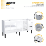 Gabinete Cozinha Aço Júpiter Flat Branco 180 - COZIMAX