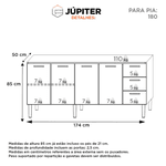 Gabinete Cozinha Aço Júpiter Flat Branco 180 - COZIMAX