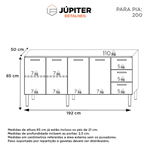 Gabinete Cozinha Aço Júpiter Flat Preto 200 - COZIMAX