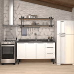 Gabinete Cozinha Aço Júpiter Flat Branco 150 - COZIMAX