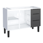 Gabinete Cozinha Aço Júpiter Flat Preto 120 - COZIMAX