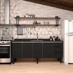 Gabinete Cozinha Aço Júpiter Flat Preto 200 - COZIMAX