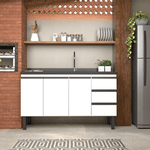 Gabinete Cozinha Aço Netuno Flat Branco 150 - COZIMAX