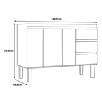 Gabinete Cozinha Aço Netuno Flat Branco 150 - COZIMAX