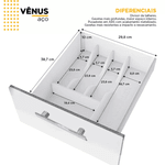 Gabinete Cozinha Aço Vênus Flat Branco 150 - COZIMAX