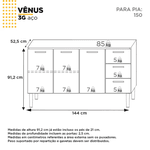 Gabinete Cozinha Aço Vênus Flat Branco 150 - COZIMAX