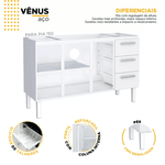 Gabinete Cozinha Aço Vênus Flat Branco 150 - COZIMAX