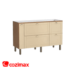 Gabinete Cozinha MDF Grou Jequitibá / Areia 150 - COZIMAX
